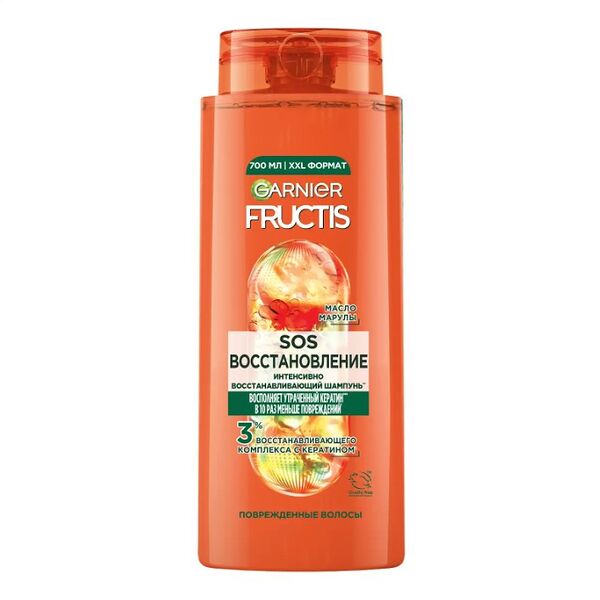 Укрепляющий шампунь для волос Garnier Fructis, SOS Восстановление, для поврежденных волос 700 мл