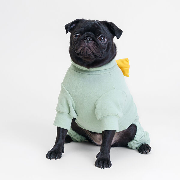 Костюм для собак Rurri флисовый с бантом зеленый L