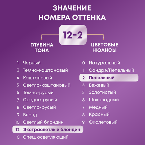 

Стойкая крем-краска для волос Палетт Интенсивный цвет 12-2 (A12) Платиновый блонд 110 мл