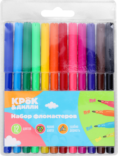 

Фломастеры КРОК&ДИЛЛИ 12 цветов, 63г