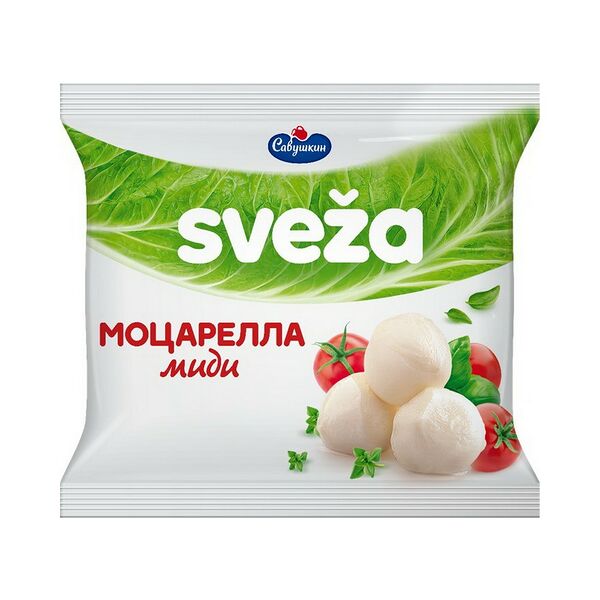Сыр мягкий Свежа Моцарелла миди 45% шарики 150г в заливке 300г