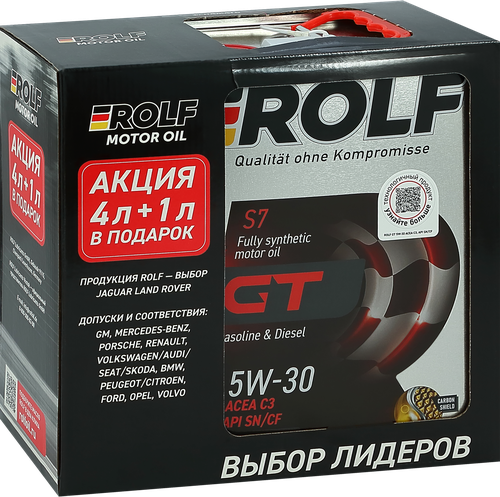 

Моторное масло Rolf GT 5W-30 C3 SN/CF 5 л