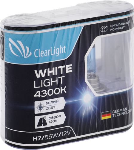

Комплект ламп Clearlight H7 12V-55W WhiteLight MLH7WL 2 шт.