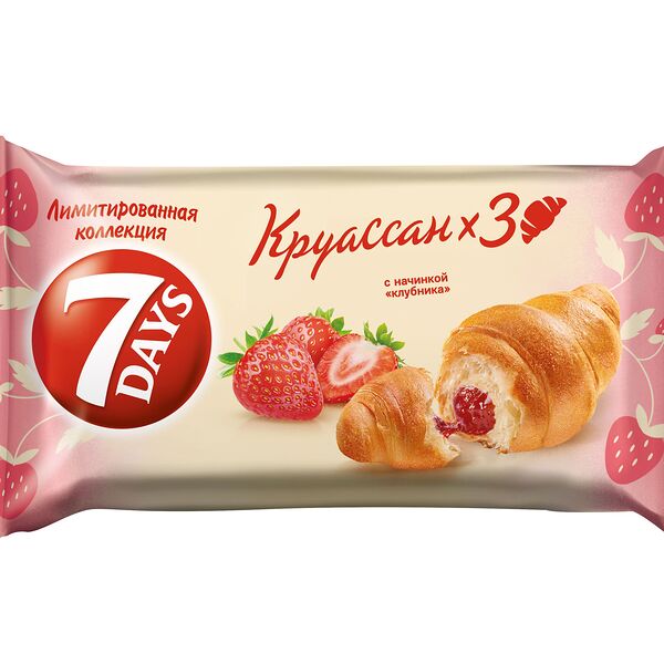Круассан 7 Days клубника 3х65 г