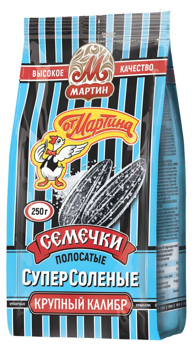 

Семечки От Мартина Отборные полосатые суперсоленые 250 г