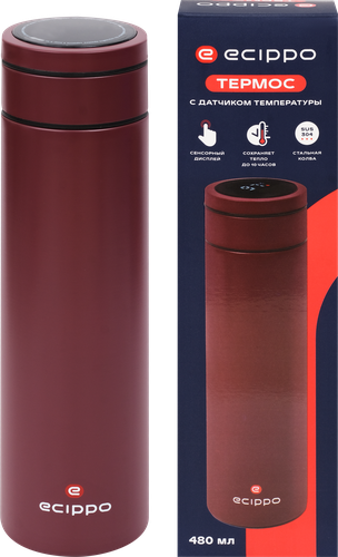 

Термос дорожный Ecippo Travel с датчиком температуры, 480 мл, Арт. MUDDC3