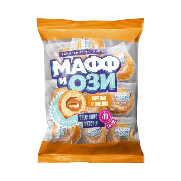 Изделия хлебобулочное сдобное Маффин ванильный с нач вар сгущенка 450г