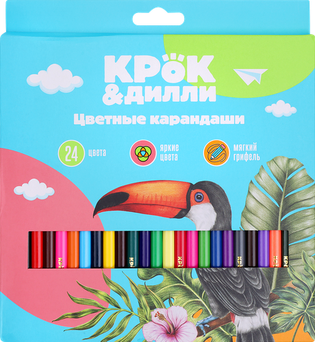 Набор цветных карандашей Крок&Дилли, 24 шт