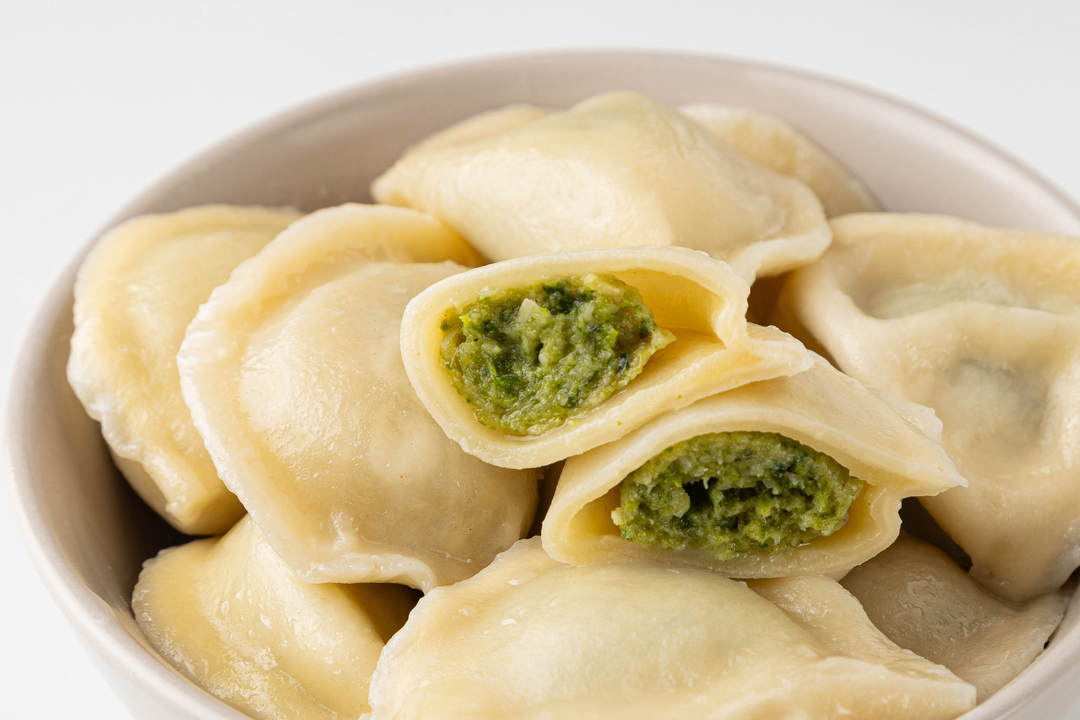 

Пельмени рыбные ВкусВилл из трески и шпината замороженные вес