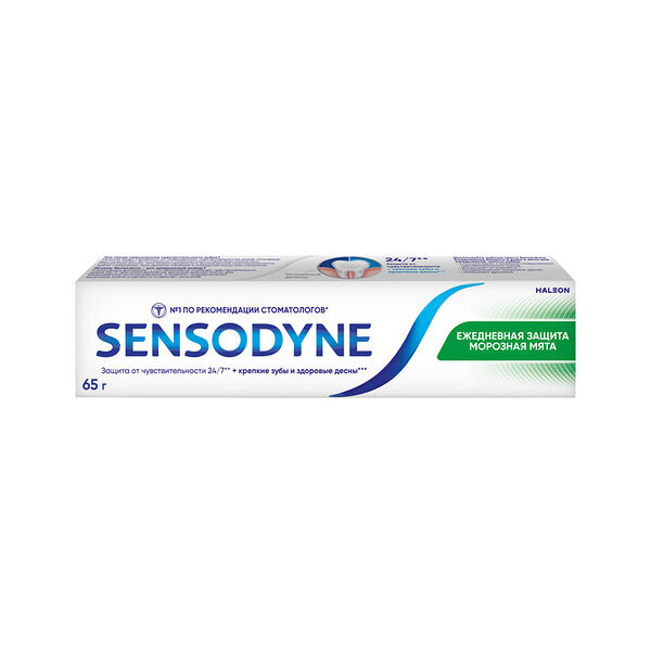 Зубная паста Sensodyne Ежедневная Защита Морозная мята для чувствительных зубов с фтором 65 г