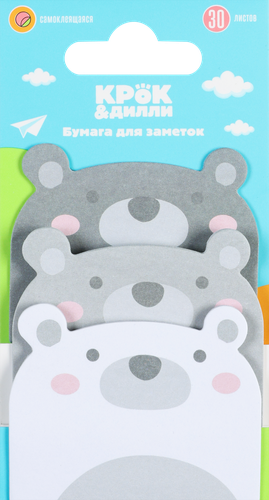 

Бумага для заметок Крок&Дилли самоклеящаяся дизайн в ассортименте 30 листов