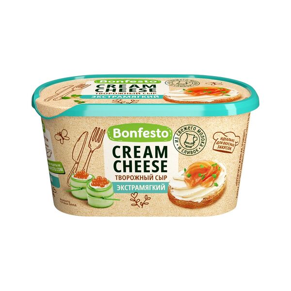 Сыр мягкий экстра творожный Кремчиз 70% 400г Bonfesto