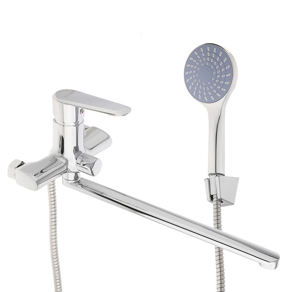 Союзкран смеситель для ванны с душем, прямой излив 35см, керам. картридж 35мм, хром, цинк, sk08-p136