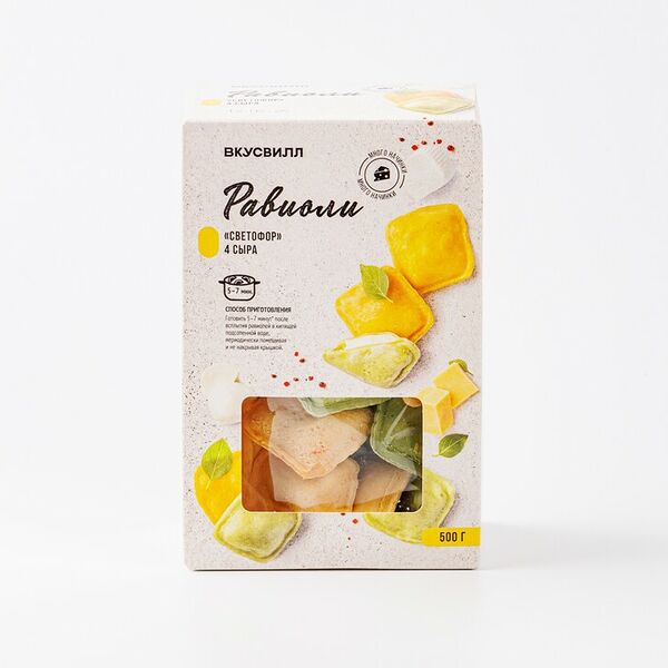 Равиоли Вкусвилл Светофор 4 сыра 500 г
