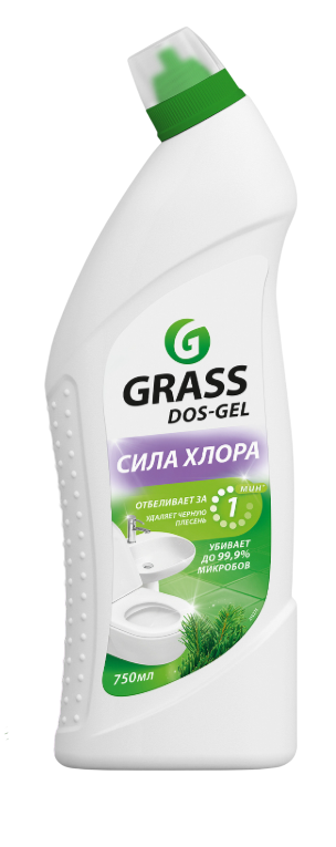 

Средство моющее Grass Dos-gel Сила хлора для туалета и ванных комнат 750 мл