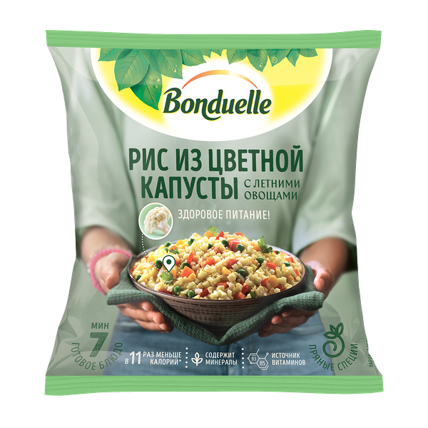 Овощная смесь замороженная Бондюэль Рис из цветной капусты с летними овощами 400 г