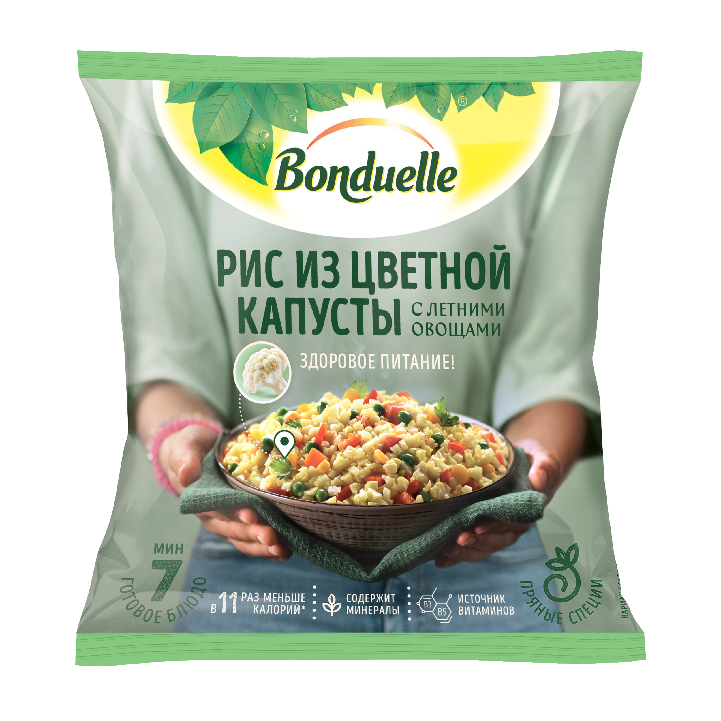 

Овощная смесь замороженная Бондюэль Рис из цветной капусты с летними овощами 400 г