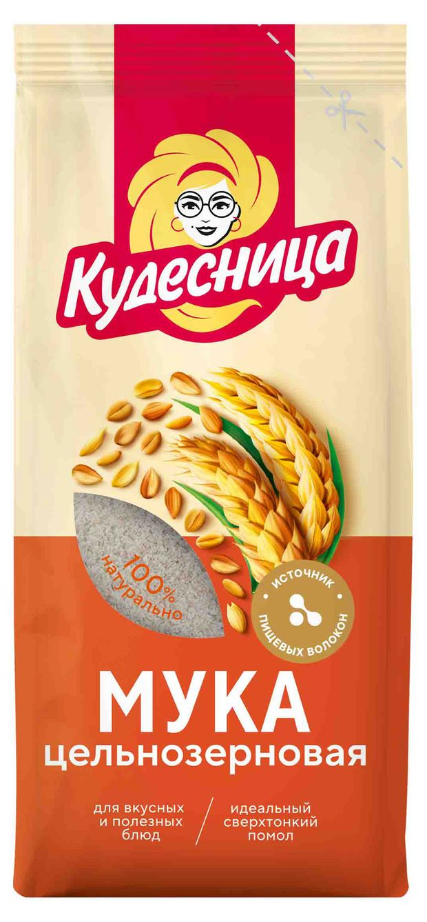 

Мука пшеничная Кудесница обойная цельнозерновая, 500 г