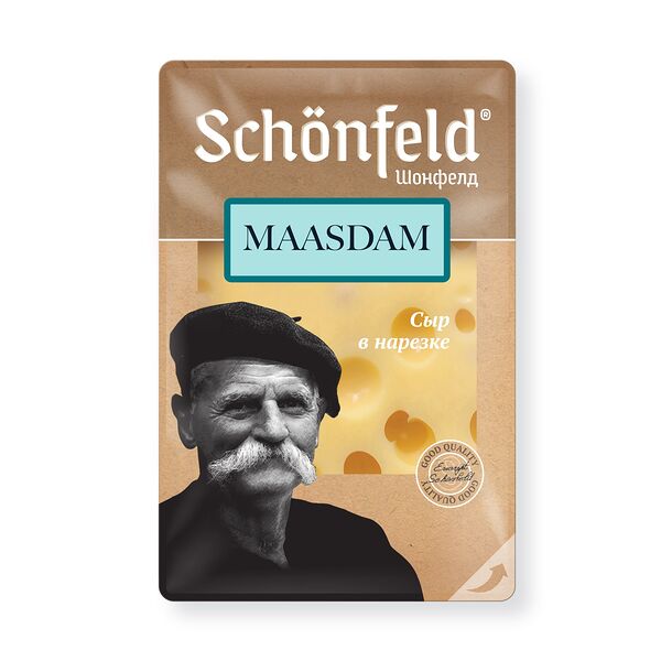 Сыр полутвердый Schonfeld Маасдам 45% 125 г