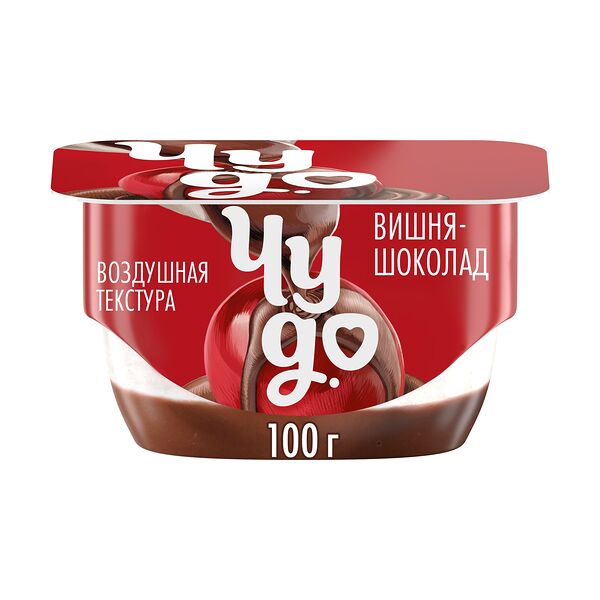 Десерт творожный двухслойный Чудо вишня с соусом из бельгийского шоколада 4.4%, 100 г 