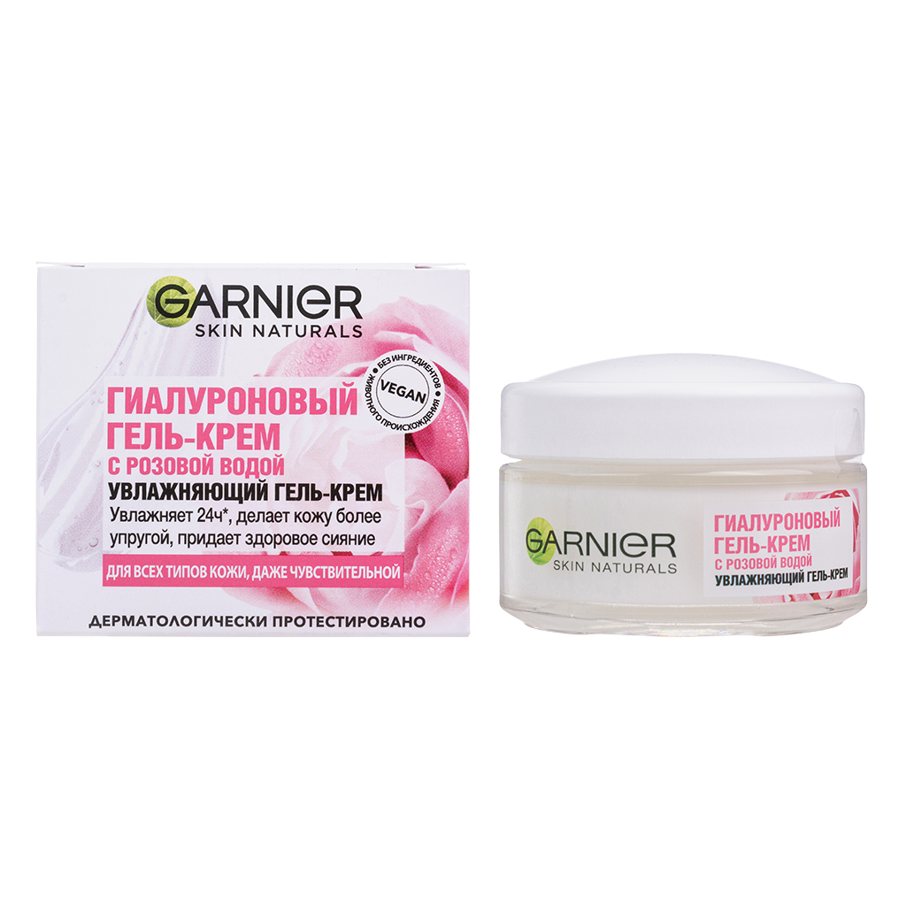 

Гель-крем Garnier Skin Naturals гиалуроновый с розовой водой 50 мл