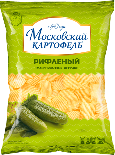 

Чипсы Московский картофель рифленые Маринованные огурчики 130 г