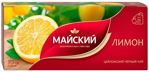 Чай черный Майский Лимон 25 пак.