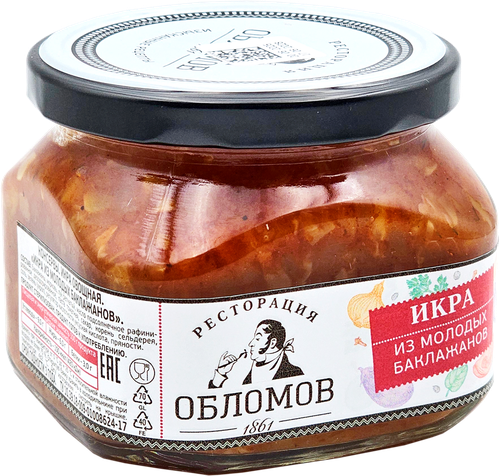 

Икра овощная Ресторация Обломов из молодых баклажанов 320 г