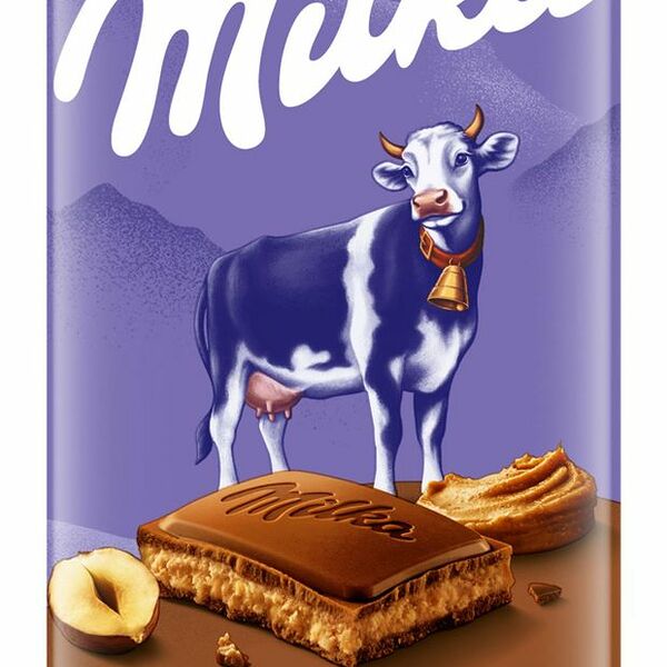Шоколад молочный Milka с ореховой пастой из фундука 80 г