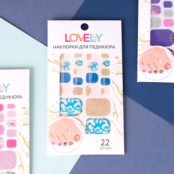 Наклейки для педикюра, Lovely, 22 шт., в ассортименте
