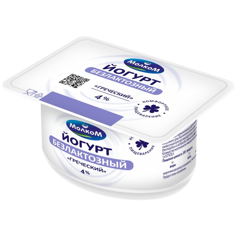 

Йогурт греческий МолкоМ безлактозный 4% 120 г