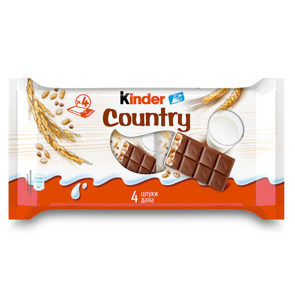 Шоколад молочный Kinder Country с молочно-злаковой начинкой, 94 г