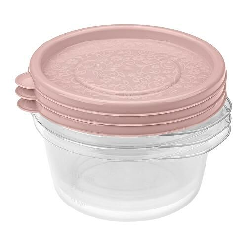 Набор контейнеров Бытпласт с декором Глициния 3 шт 440 мл цвет в ассортименте