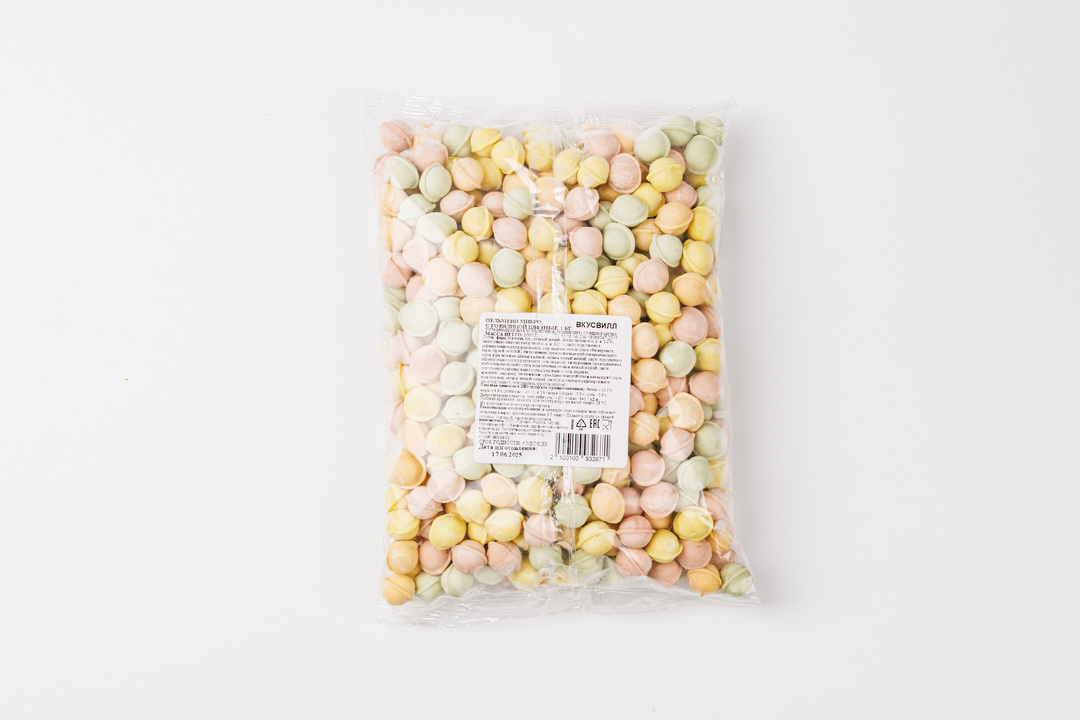 

Пельмени ВкусВилл микро с говядиной цветные 1 кг