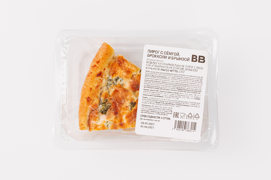 

Пирог ВкусВилл с семгой, брокколи и брынзой 170 г