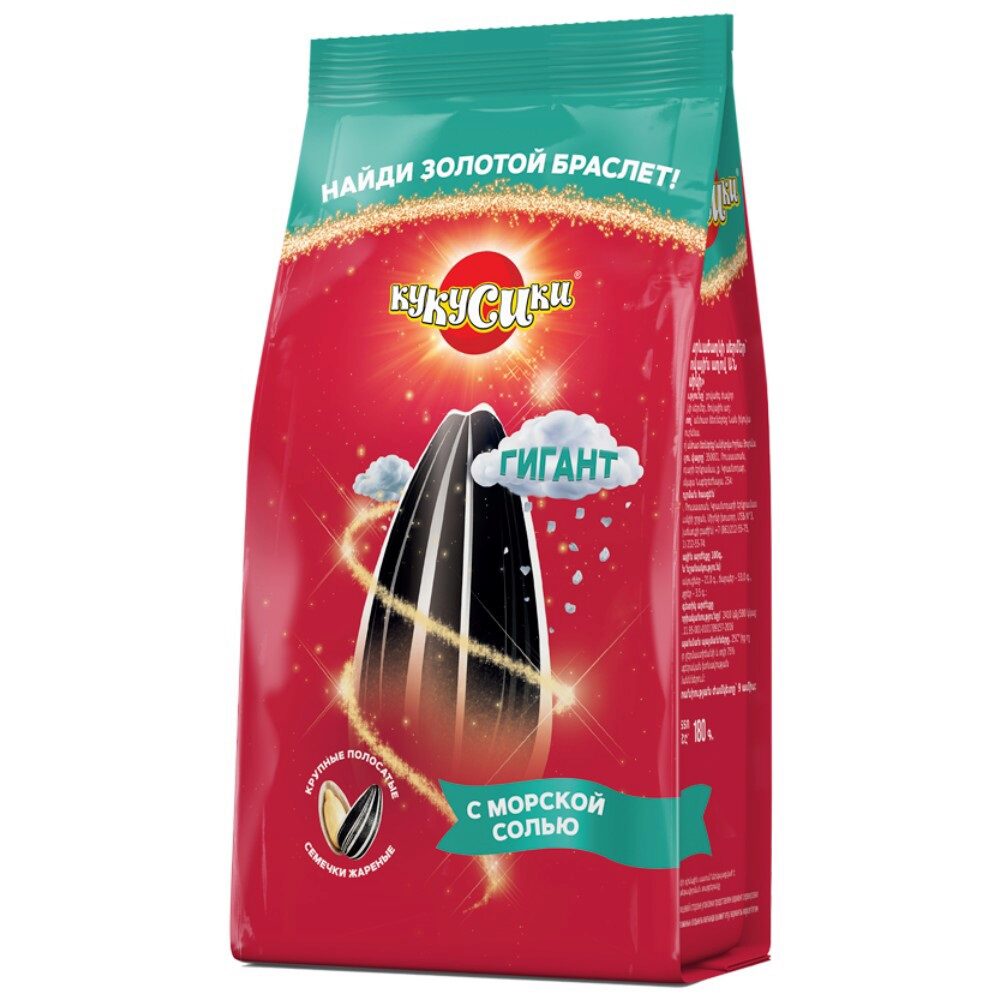 

Семечки подсолнечника Кукусики Гигант полосатые с морской солью 180 г