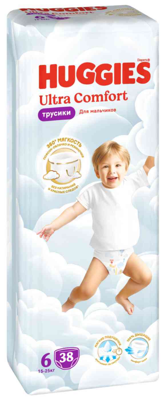 

Подгузники-трусики для мальчиков Huggies Ultra Comfort 6 15-25 кг, 38 шт