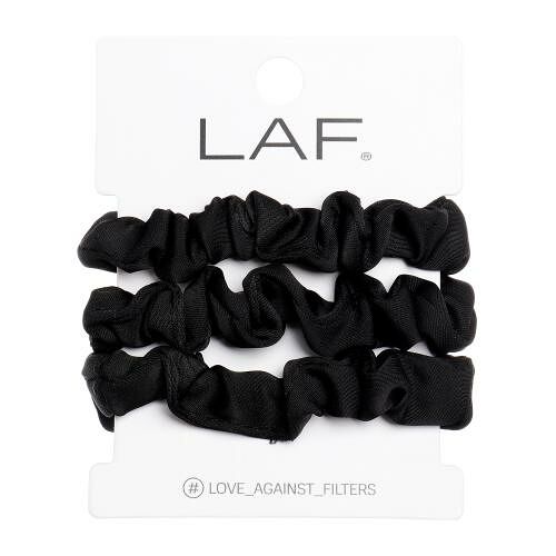 Резинки для волос Laf черные атласные тонкие 3 шт.