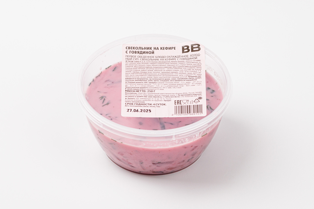 

Свекольник на кефире с говядиной ВкусВилл 250 г