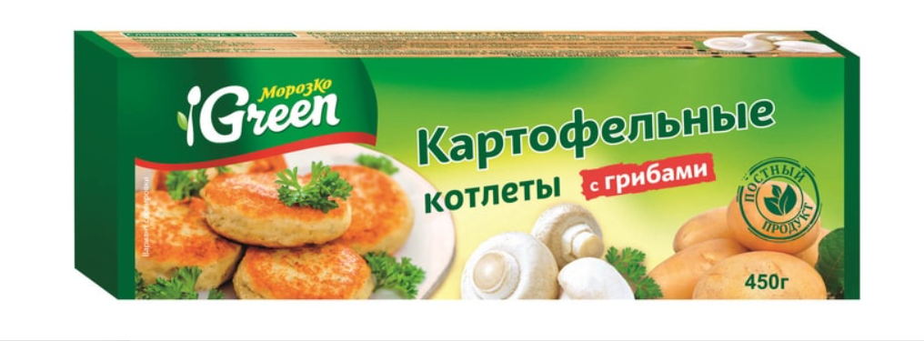 

Картофельные котлеты Морозко Green с грибами 450 г