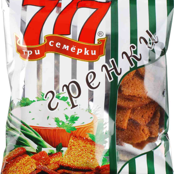 Гренки ржано-пшеничные Три Семёрки с ароматом Сметаны и зелени 50 г