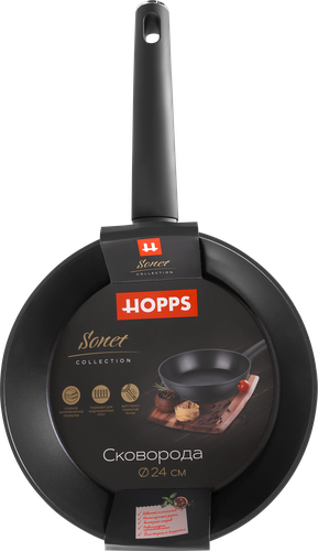 

Сковорода Hopps Sonet антипригарное покрытие 24 см ручки soft-touch Арт. HW-AL24