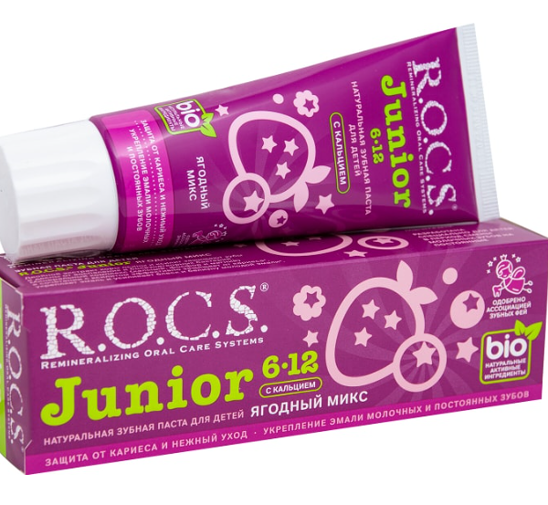 Зубная паста детская R.O.C.S. Junior 6-12 лет ягодный микс 74 г