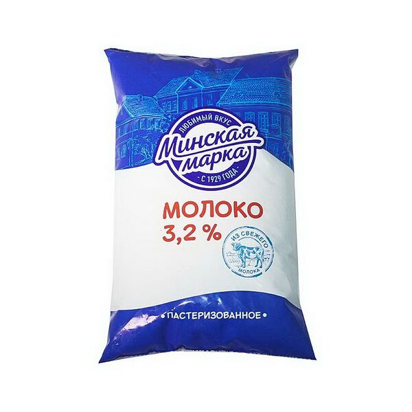 Молоко пит паст 3,2% п/эт пл 1л Минская марка