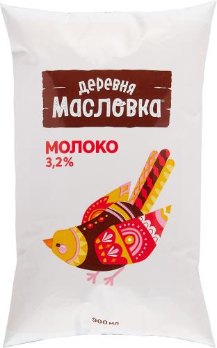 

Молоко Деревня Масловка пастеризованное 3.2% 900 мл