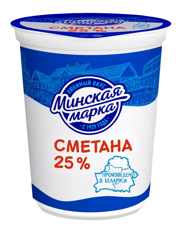 

Сметана Минская марка 25% 380 г