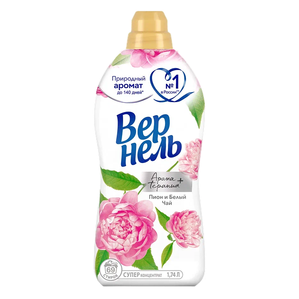 Кондиционер для белья Вернель Ароматерапия Пион и белый чай 1.74 л