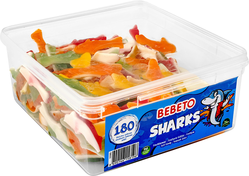 Мармелад жевательный Bebeto Sharks со вкусом ананаса, малины, апельсина, яблока и ванили 1080 г