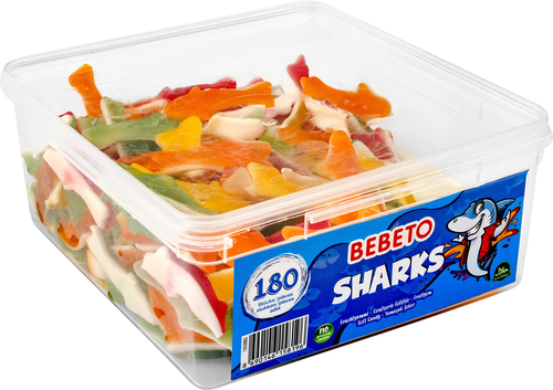 

Мармелад жевательный Bebeto Sharks со вкусом ананаса, малины, апельсина, яблока и ванили 1080 г