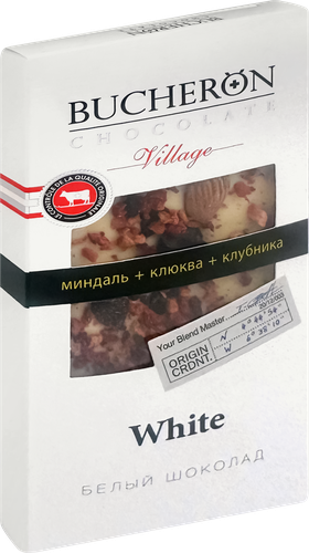 

Шоколад Bucheron Village белый с миндалём, клюквой и клубникой 85 г